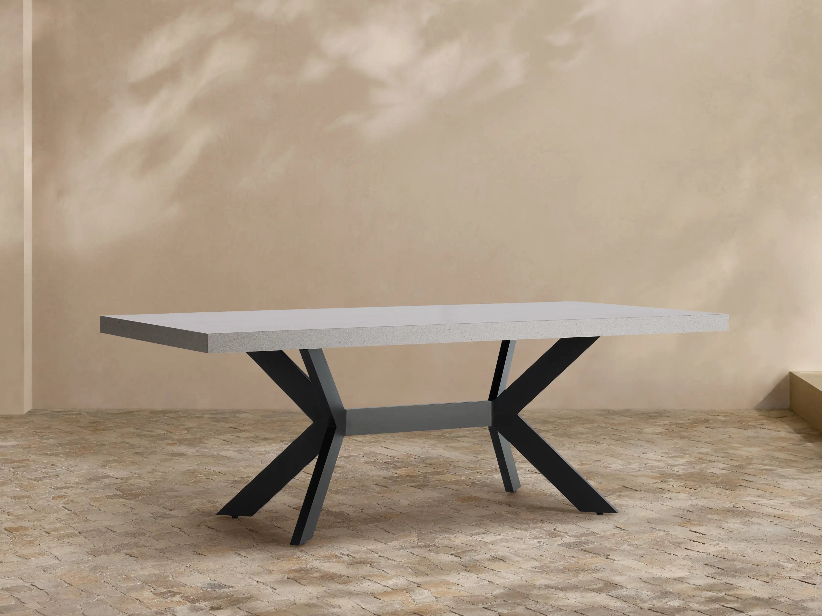 Outdoor Dining Table with Stone Top Apex Base Dining Table