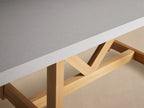 Outdoor Dining Table with Stone Top French Beam Base Patio Dining Table