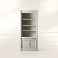 Bibliothèque modulaire en bois d'Athènes, style vintage, armoire haute pour salon.