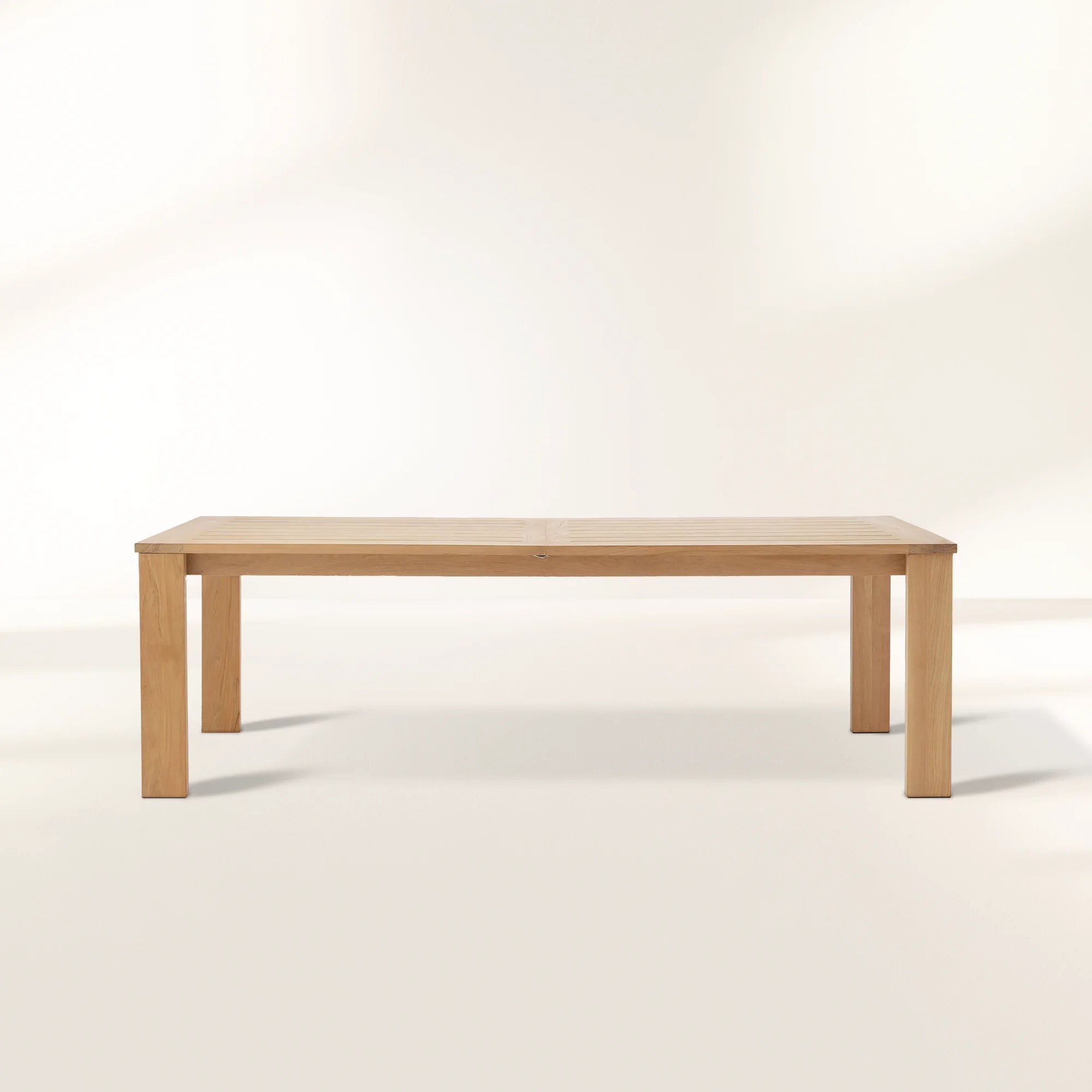 Bal Harbour Outdoor Natural Teak Extension Dining Table Modern Rectangular Clean-Lined Dining Table