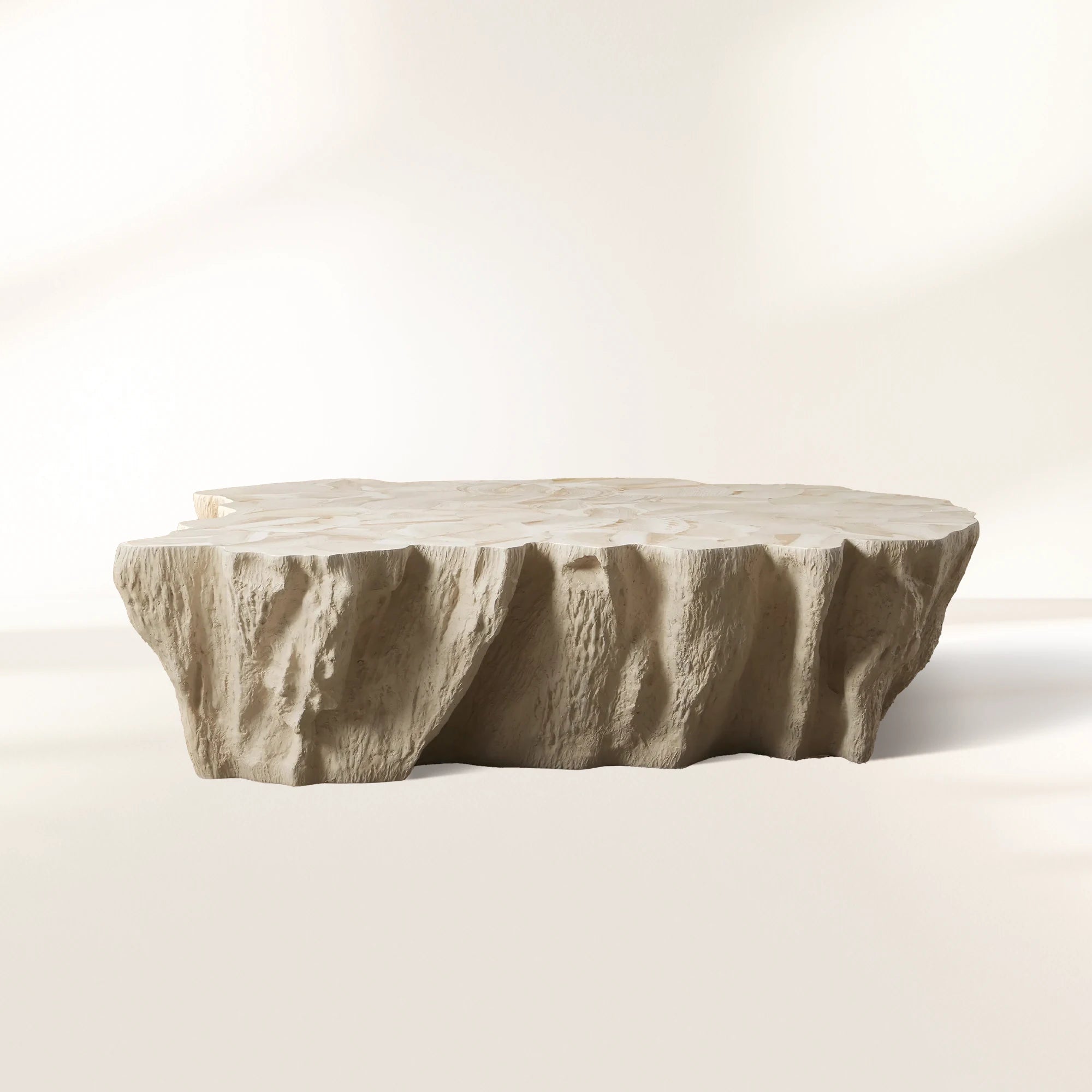 Clayhill Outdoor Coffee Table Fossilized Clamshell Veneers Living Sofa Center Tea Table