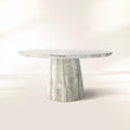 Edgewater Outdoor Dining Table in Jade Faux Marble Round Indoor Living Room Dinner Table