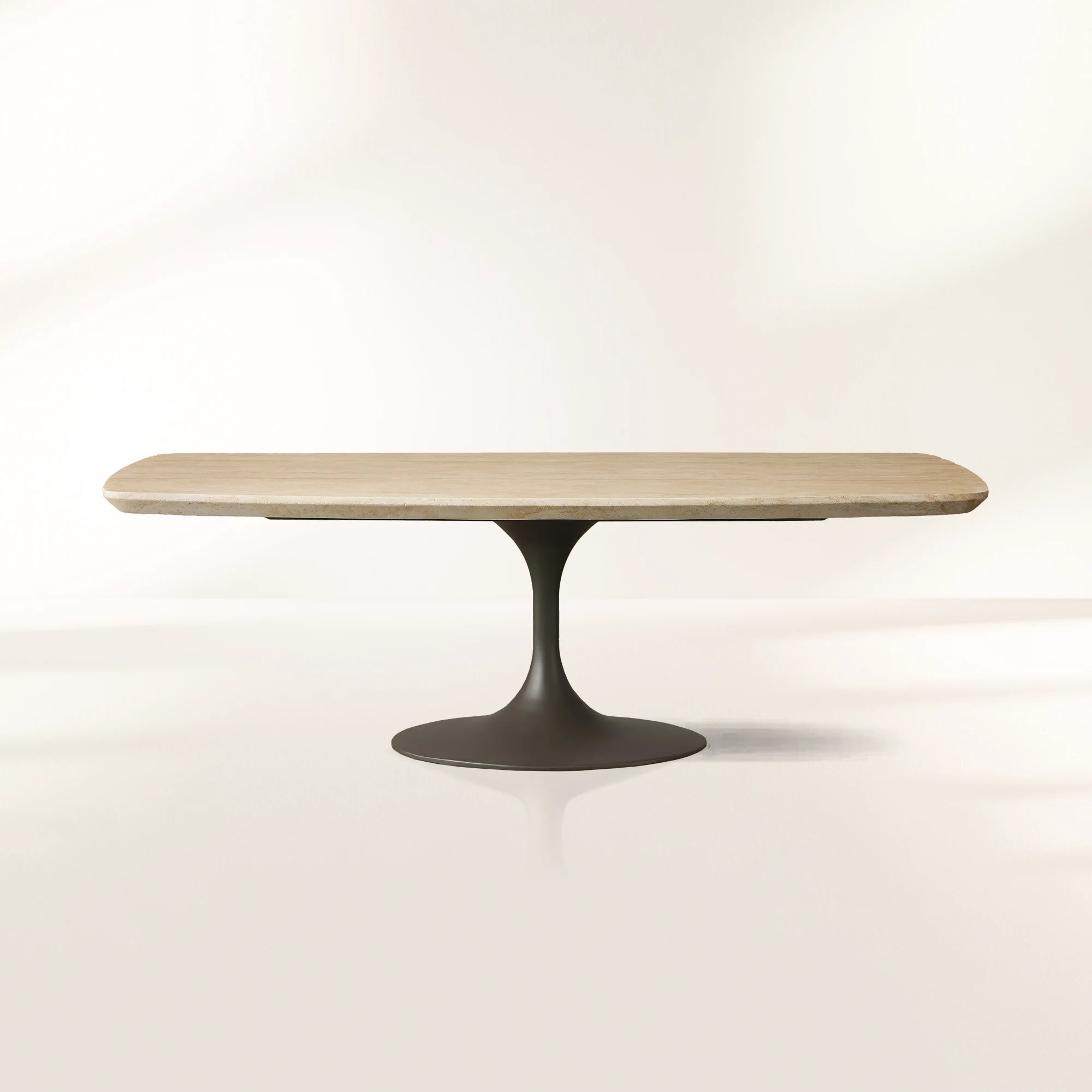 Outdoor Dining Table with Stone Top Launette Base