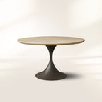 Outdoor Round Dining Table with Stone Top Launette Base