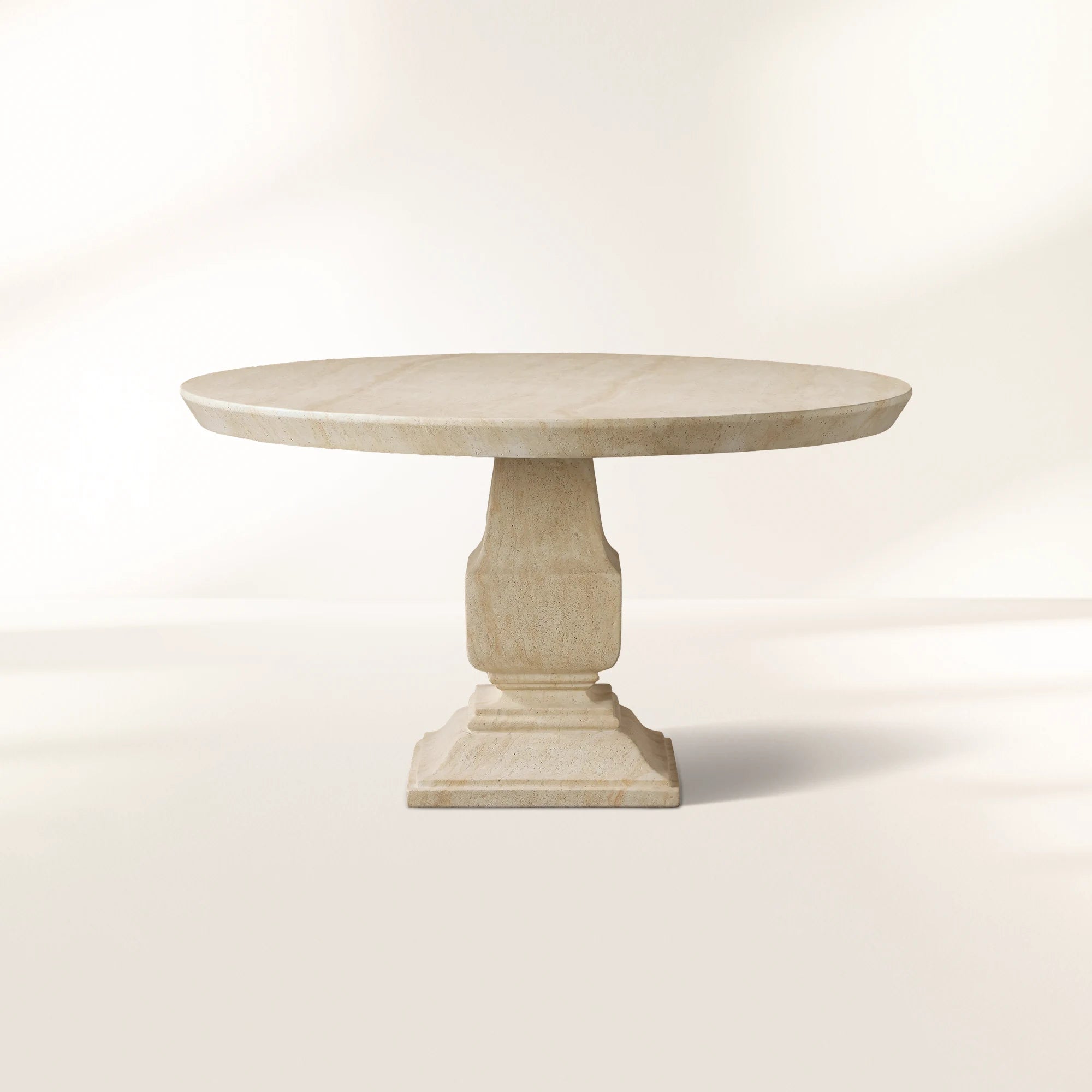 Primrose Outdoor Round Dining Table with Marble Stone Top Patio Dining Table