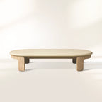 Anami Teak Outdoor Coffee Table Oval Living Sofa Center Tea Table