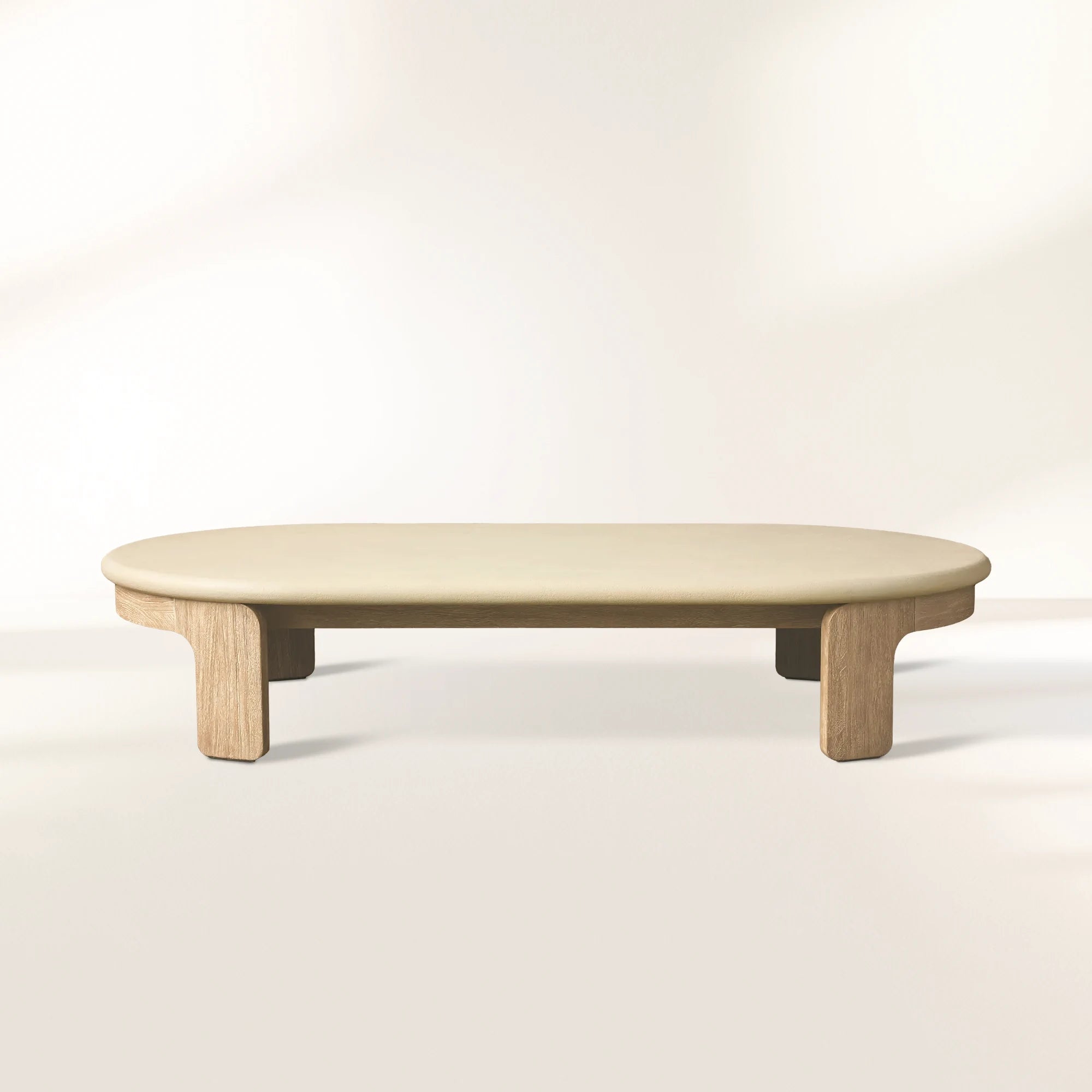 Anami Teak Outdoor Coffee Table Oval Living Sofa Center Tea Table