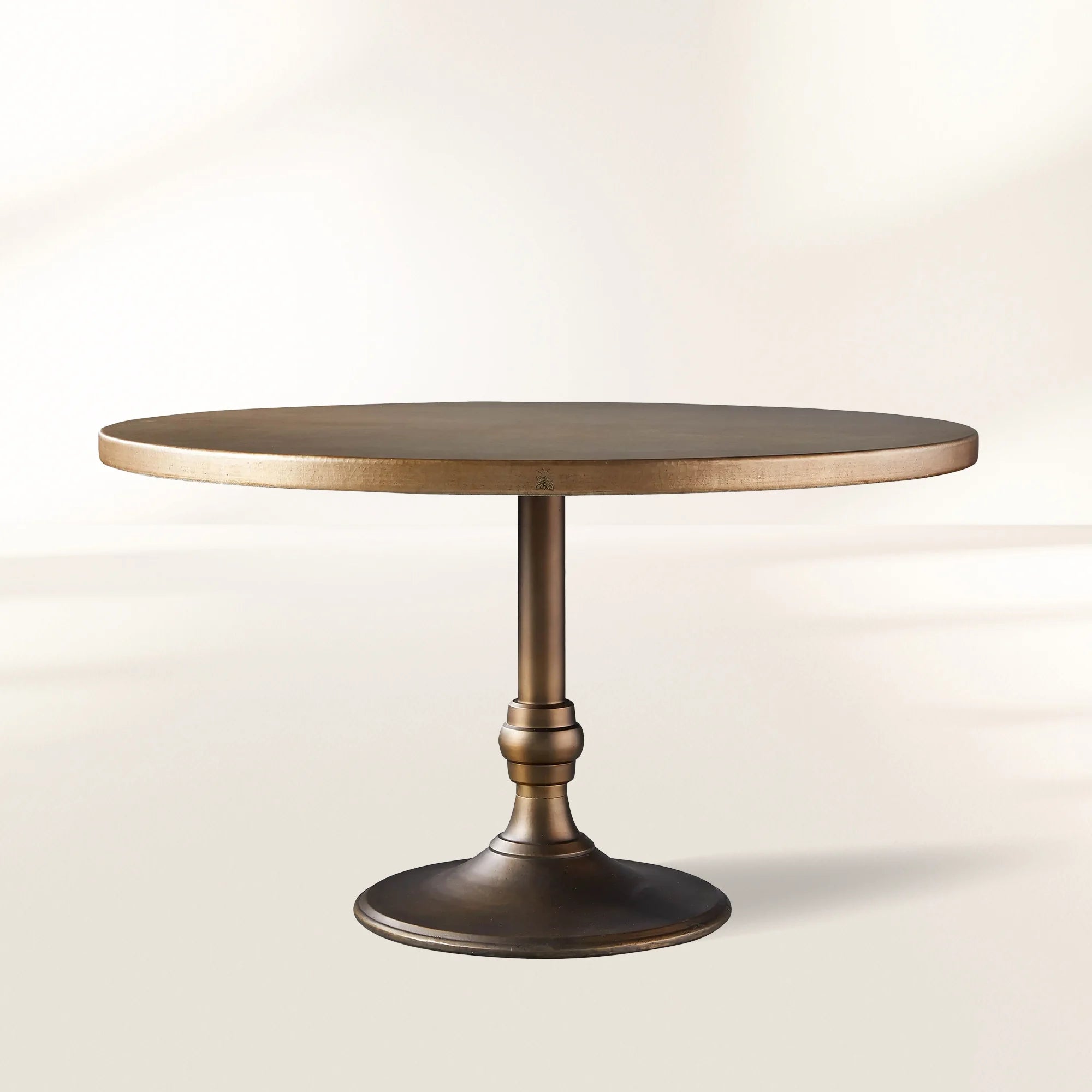 Recycled French Metal Bistro Dining Table with Cast Iron Wade Base Black and Gold Small Dining Table