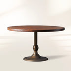 Recycled French Metal Bistro Dining Table with Cast Iron Wade Base Black and Gold Small Dining Table