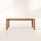 Zoe Natural Teak Outdoor Dining Table Minimalist Slatted Patio Garden Dining Table