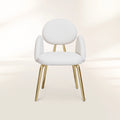 Althea Bouclé Sculptural Polished Gold Luxury Dining Chair