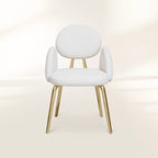 Althea Bouclé Sculptural Polished Gold Luxury Dining Chair