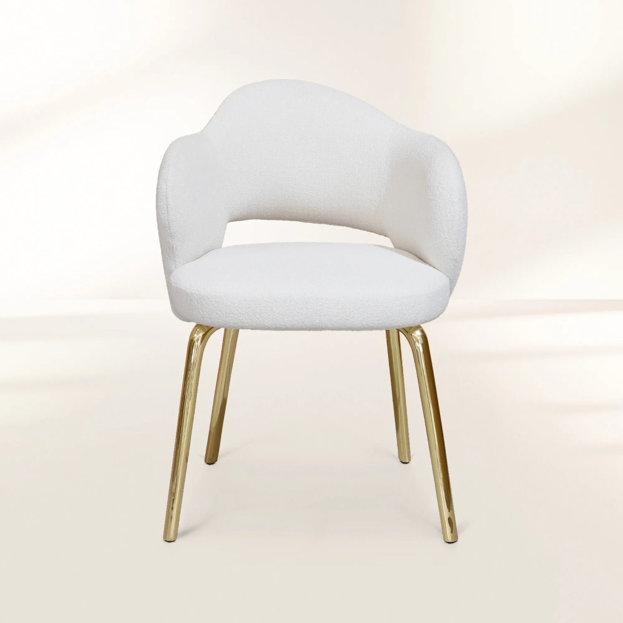Amara Bouclé Modern Luxury Brass Chair