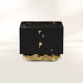 Angra Small Organic Gold Base Marble Top Luxury Nightstand