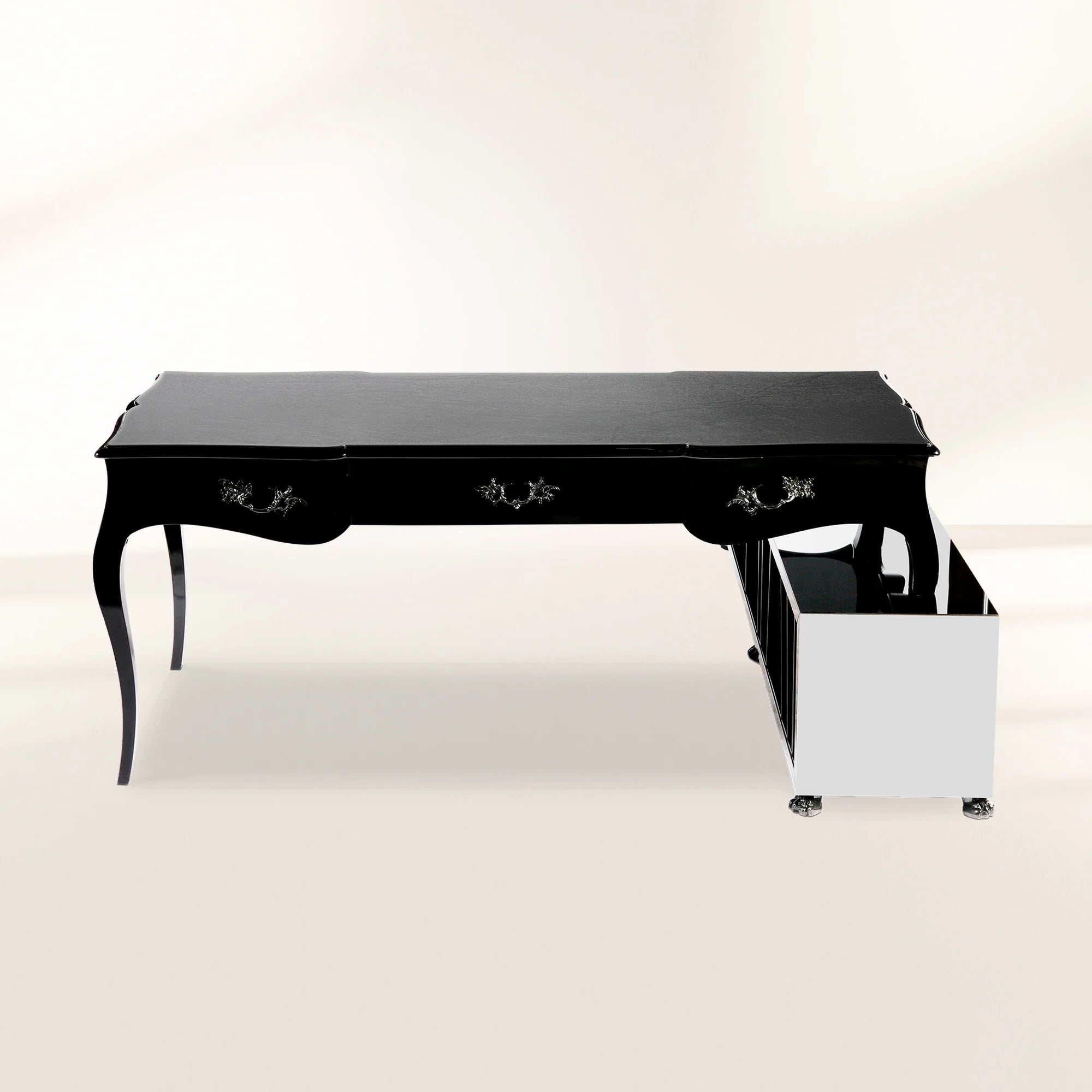 Boulevard Gloss Black Classic Executive Writing Desk