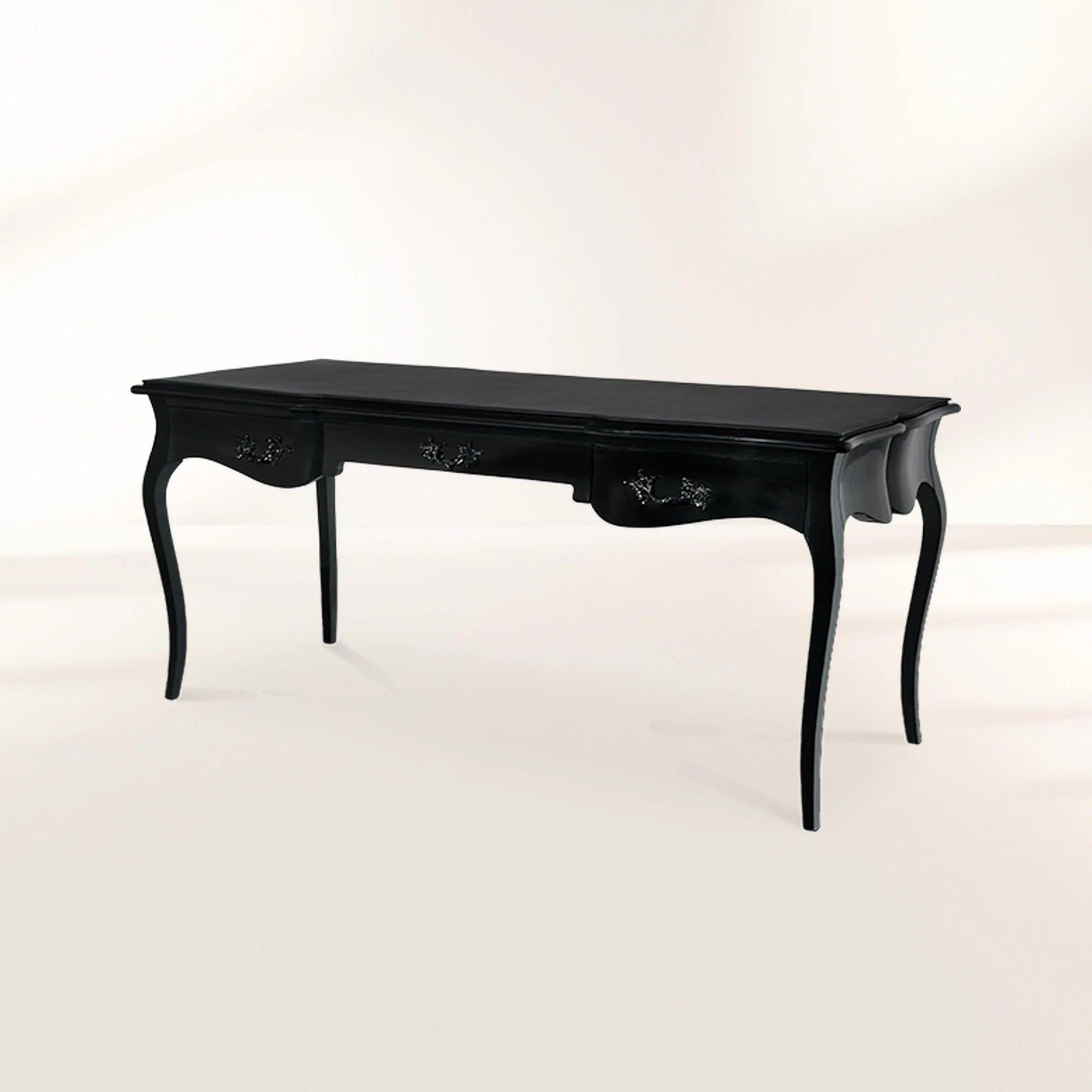 Boulevard II Gloss Black Classic Luxury Writing Desk