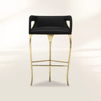 Chandra Fluid Sculptural Polished Brass Bar Stool