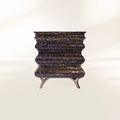 Luxury Hand-Painted Tile Curio Cabinet with Mirrored Panels & Hidden Storage
