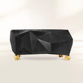 Luxury Diamond-Inspired Sideboard Cabinet with Black Gold Finish & Hidden Storage