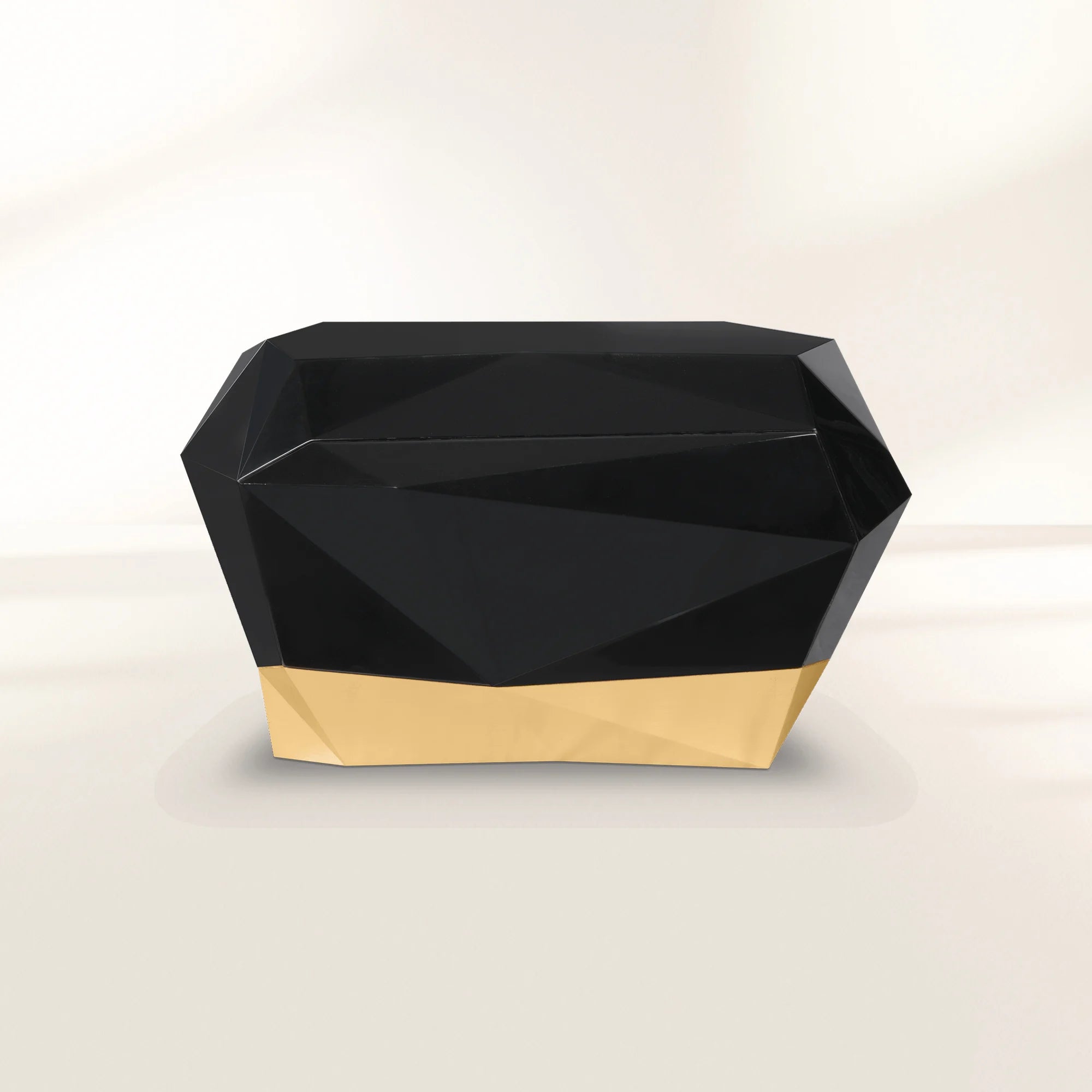 Diamond Faceted Geometric High Gloss Luxury Nightstand