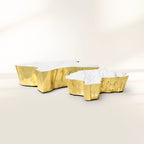 Luxury Patina Brass Coffee Table with Organic Sculptural Design & Handcrafted Finish Center Tea Table