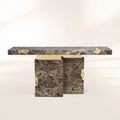 Empire Consoles Hammered Gilded Brass Entryways Cabinet Table
