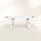 Empire Cracked Brass Inlay Marble Luxury Desk