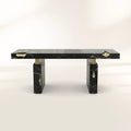 Empire Cracked Brass Inlay Marble Luxury Desk