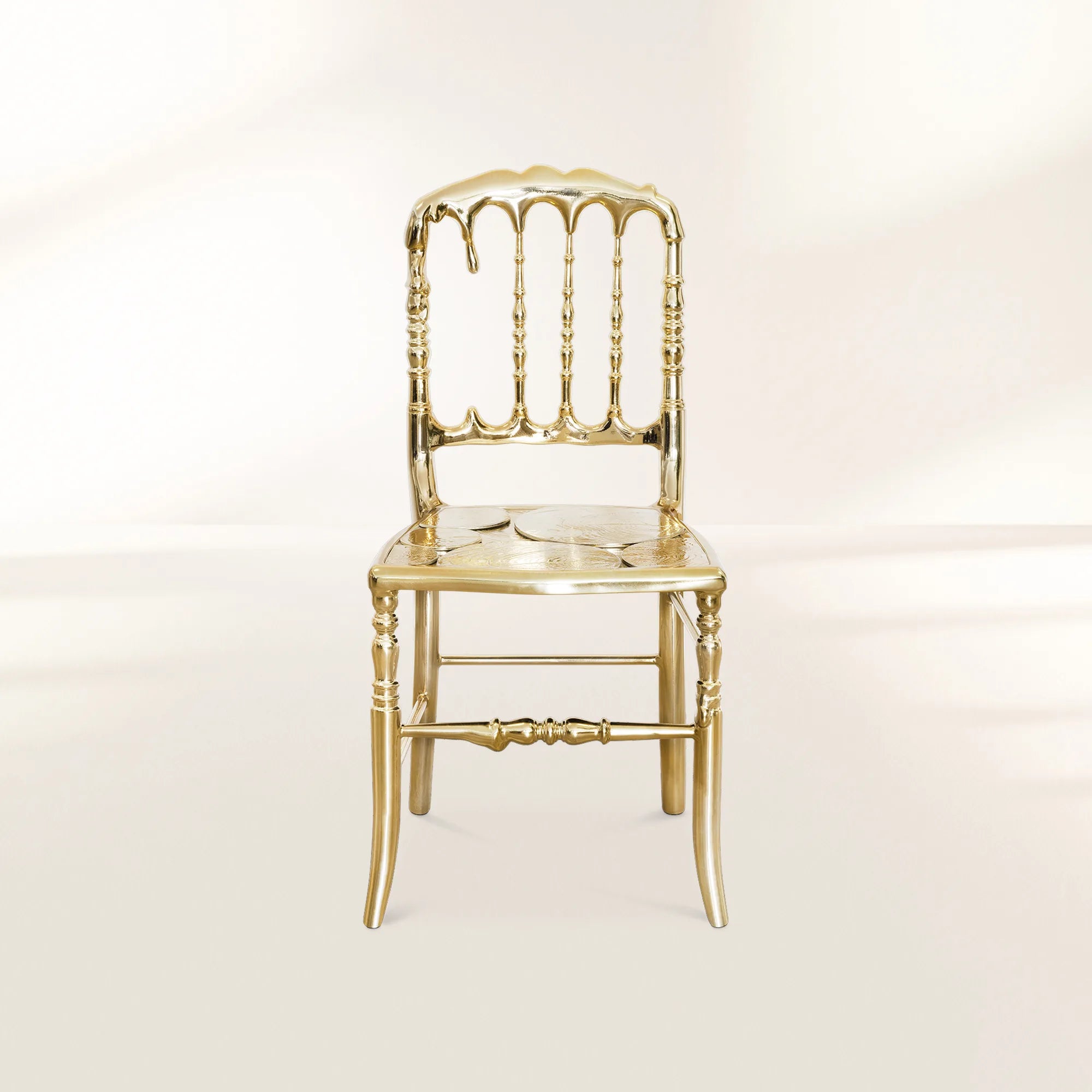 Emporium Gold Surrealist Cast Aluminium Sculpture Dining Chair