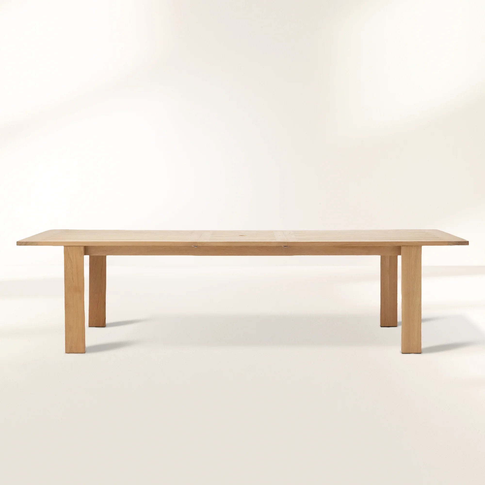 Bal Harbour Outdoor Natural Teak Extension Dining Table Modern Rectangular Clean-Lined Dining Table