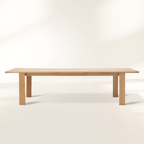 Bal Harbour Outdoor Natural Teak Extension Dining Table Modern Rectangular Clean-Lined Dining Table
