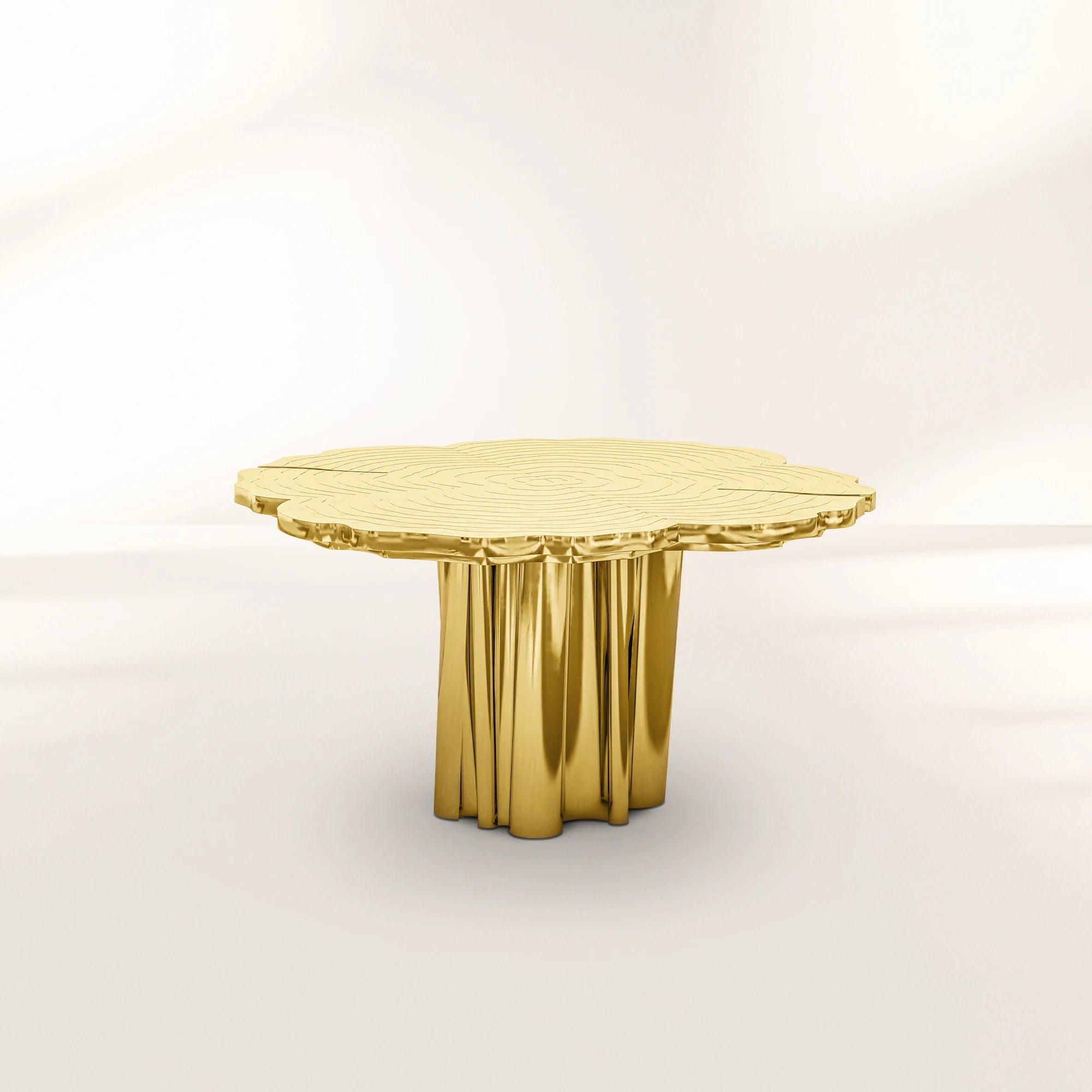 Fortuna Polished Brass Round Dining Table