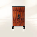 Luxury Sculptural Display Cabinet with Glass Shelves & Designer Storage