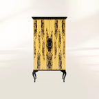 Luxury Sculptural Display Cabinet with Glass Shelves & Designer Storage