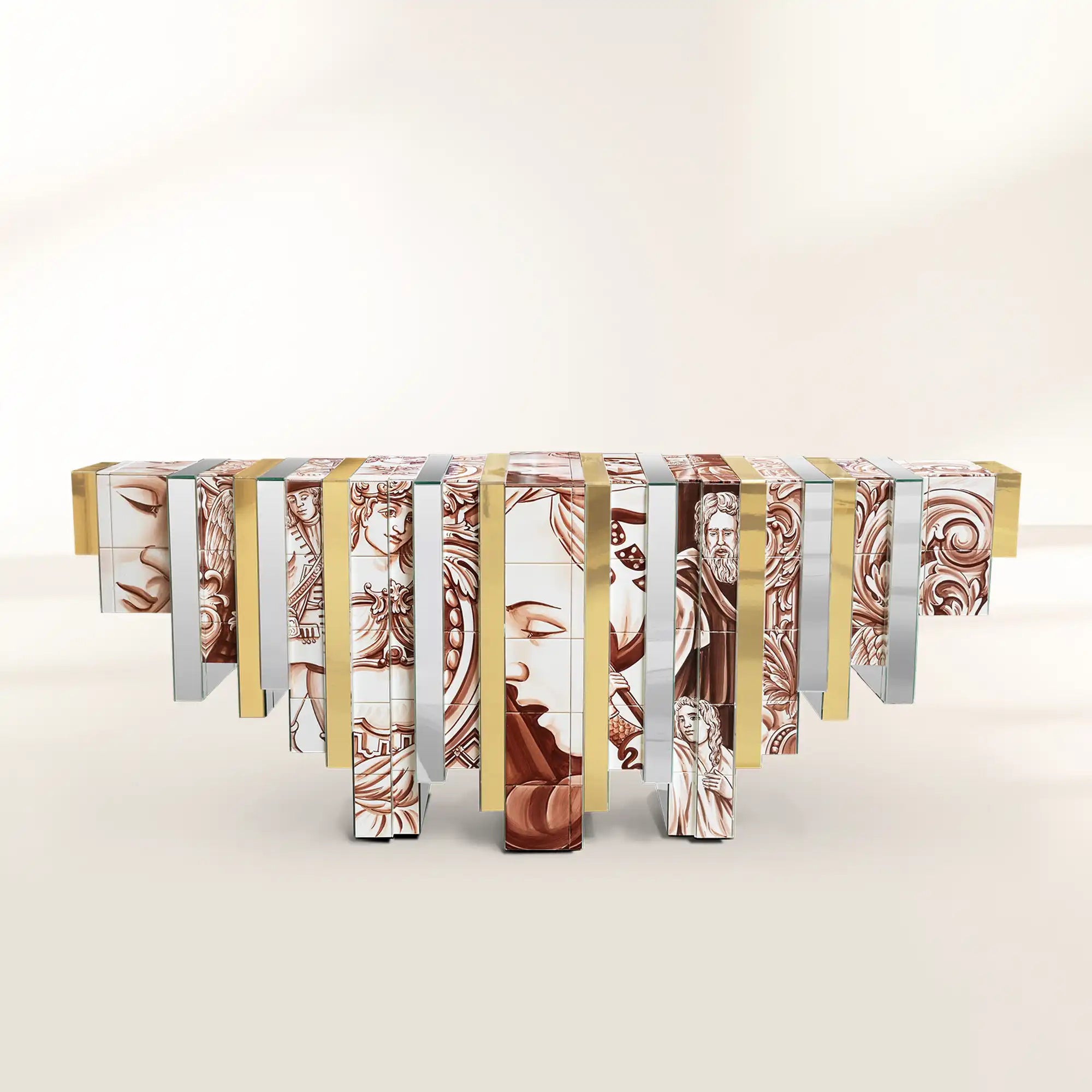 Metropolis Consoles Gilded Modern Entryways Cabinet Table