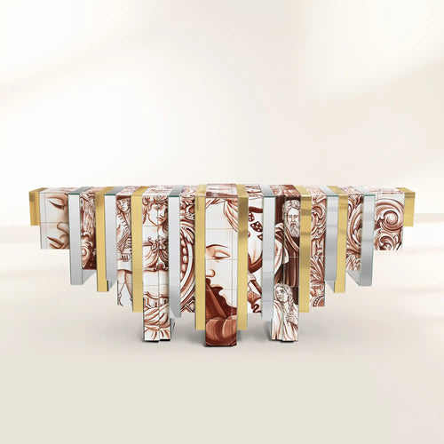 Metropolis Consoles Gilded Modern Entryways Cabinet Table