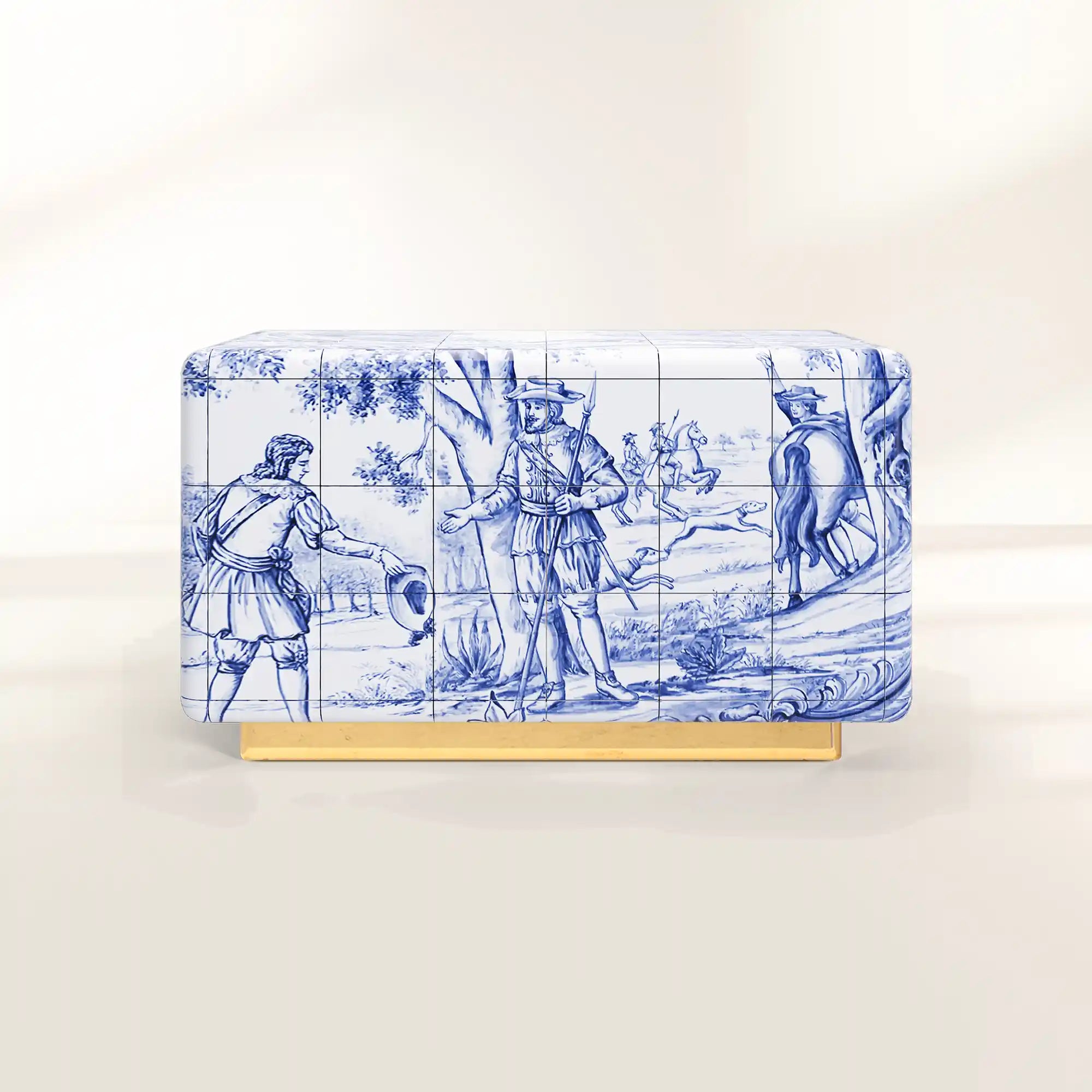 Heritage Azulejo Hand-Painted Ceramic Luxury Nightstand