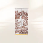 Luxury Display Cabinet with Hand-Painted Tile Artwork, Glass Shelves & Storage