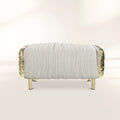 Imperfectio Hammered Brass Upholstered Luxury Ottoman