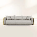 Luxury Imperfect Sculptural Sofa with Hammered Brass Frame & Artistic Design