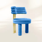 Kerr Tiered Velvet Polished Brass Dining Chair