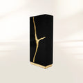 Luxury Walnut Display Cabinet with Sculptural Brass Accents & Hidden Storage