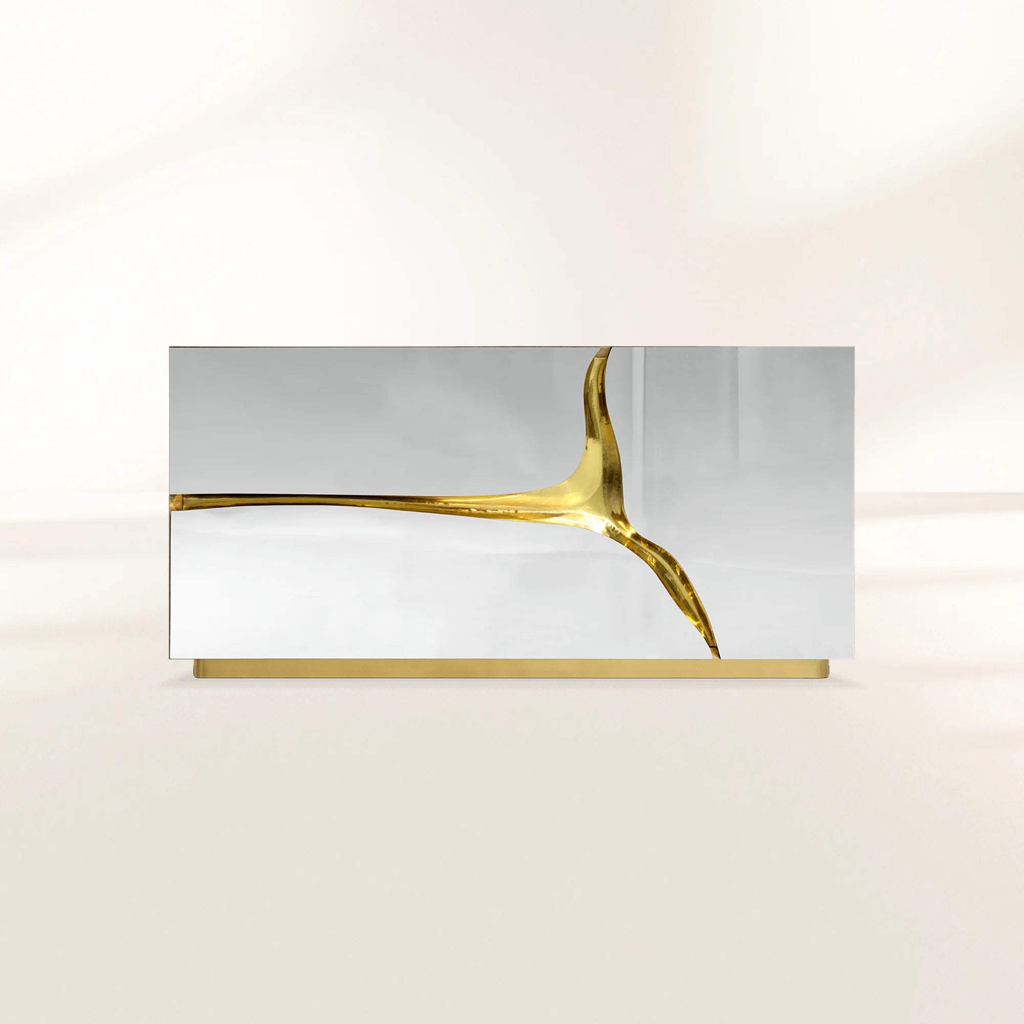 Lapiaz Cracked Stone Mirrored Luxury Nightstand