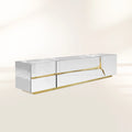 Luxury Black Gold TV Stand Cabinet with Sculptural Design & Media Storage