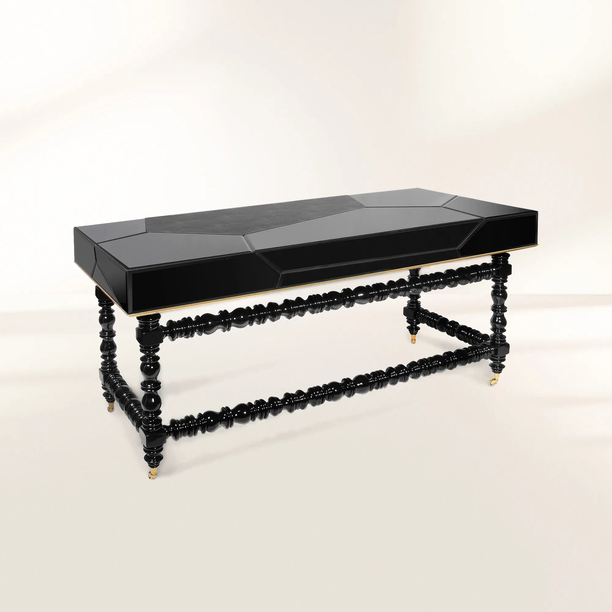 Manu Manueline Gloss Black Luxury Writing Desk