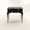 Melrose Baroque High Gloss Black Luxury Nightstand