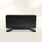 Metropolitan Luxury Mirrored Sideboard – Modern Black Buffet Cabinet with Storage