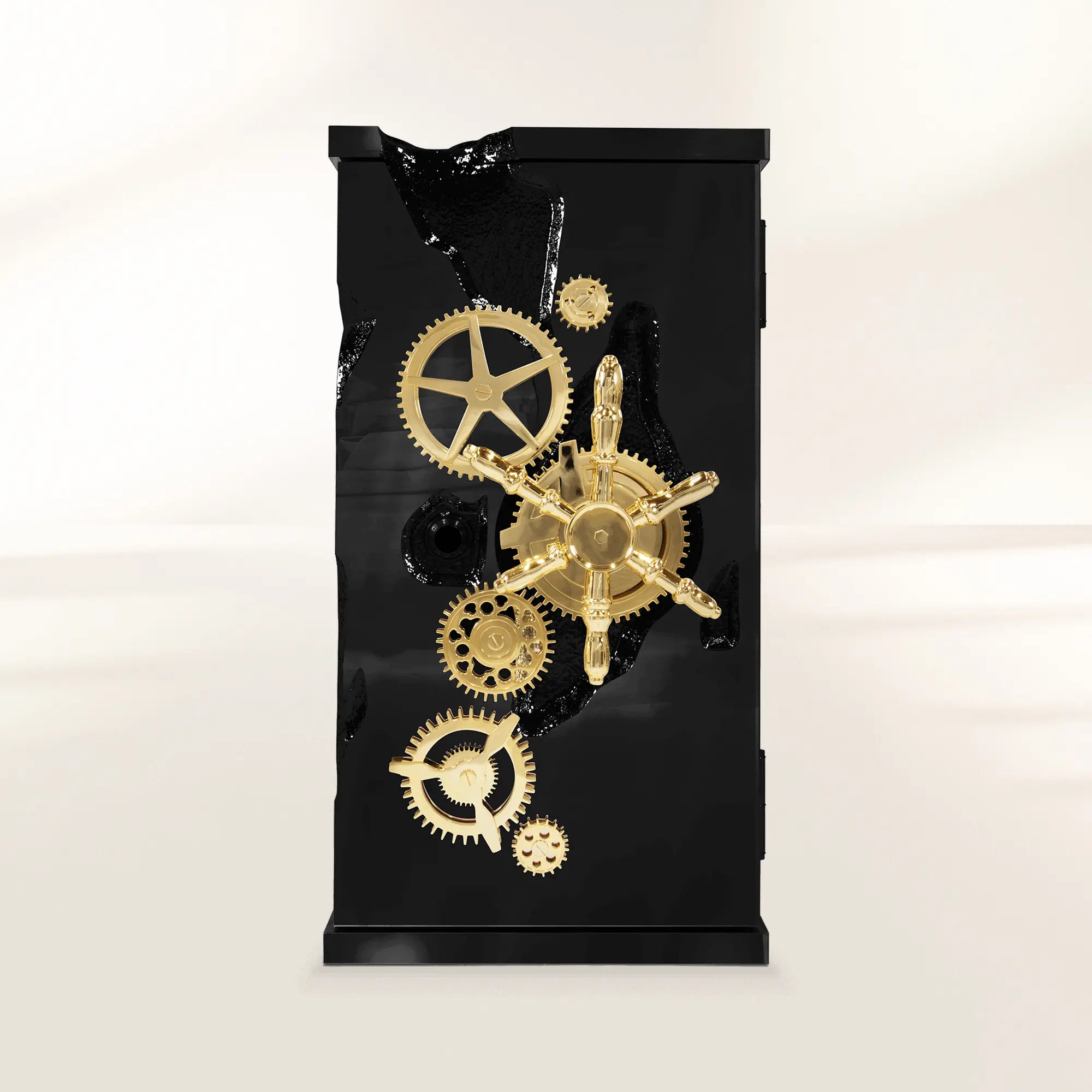 Luxury Collectible Vault Safe with Gold-Plated Finish & Secret Dial Lock System