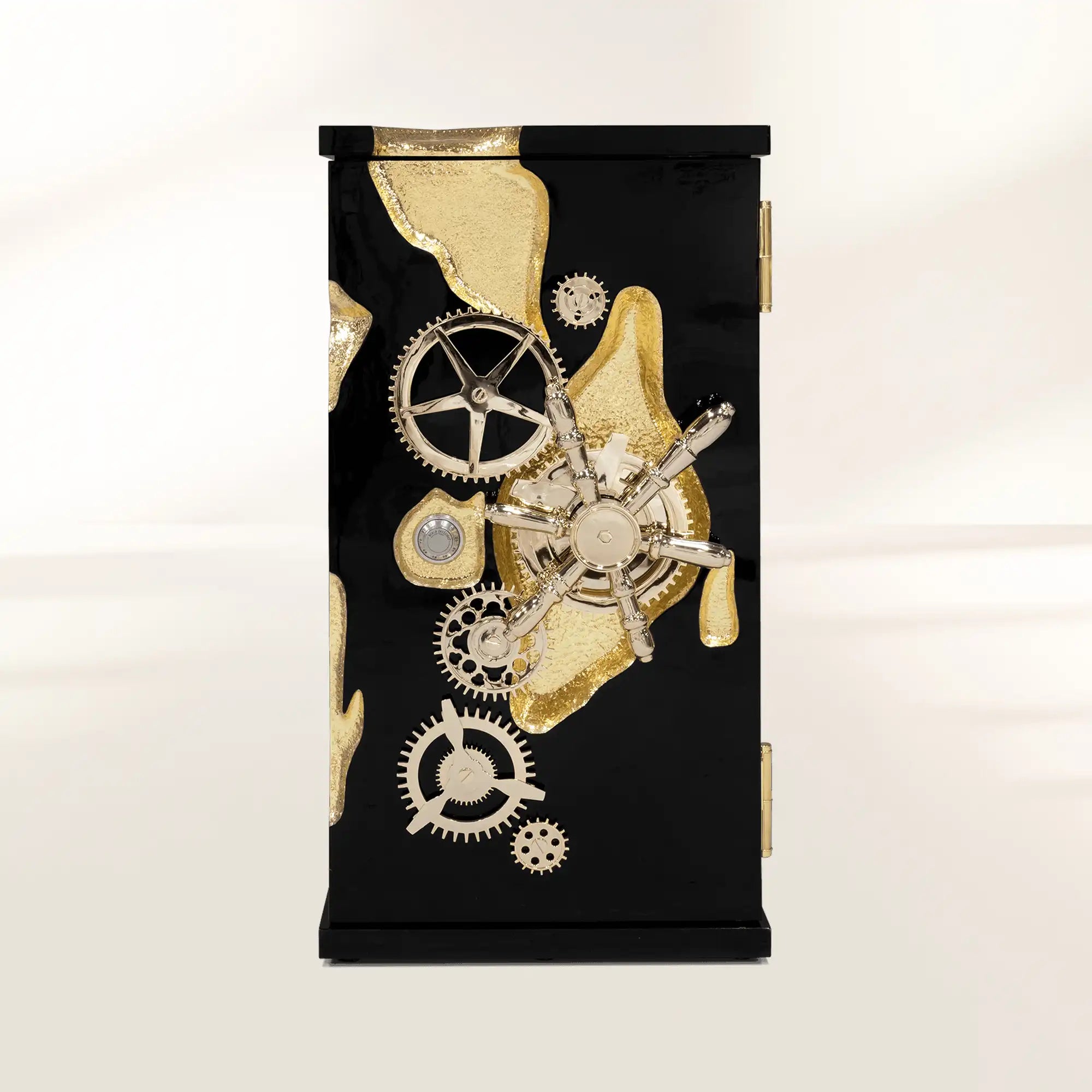 Luxury Collectible Vault Safe with Gold-Plated Finish & Secret Dial Lock System
