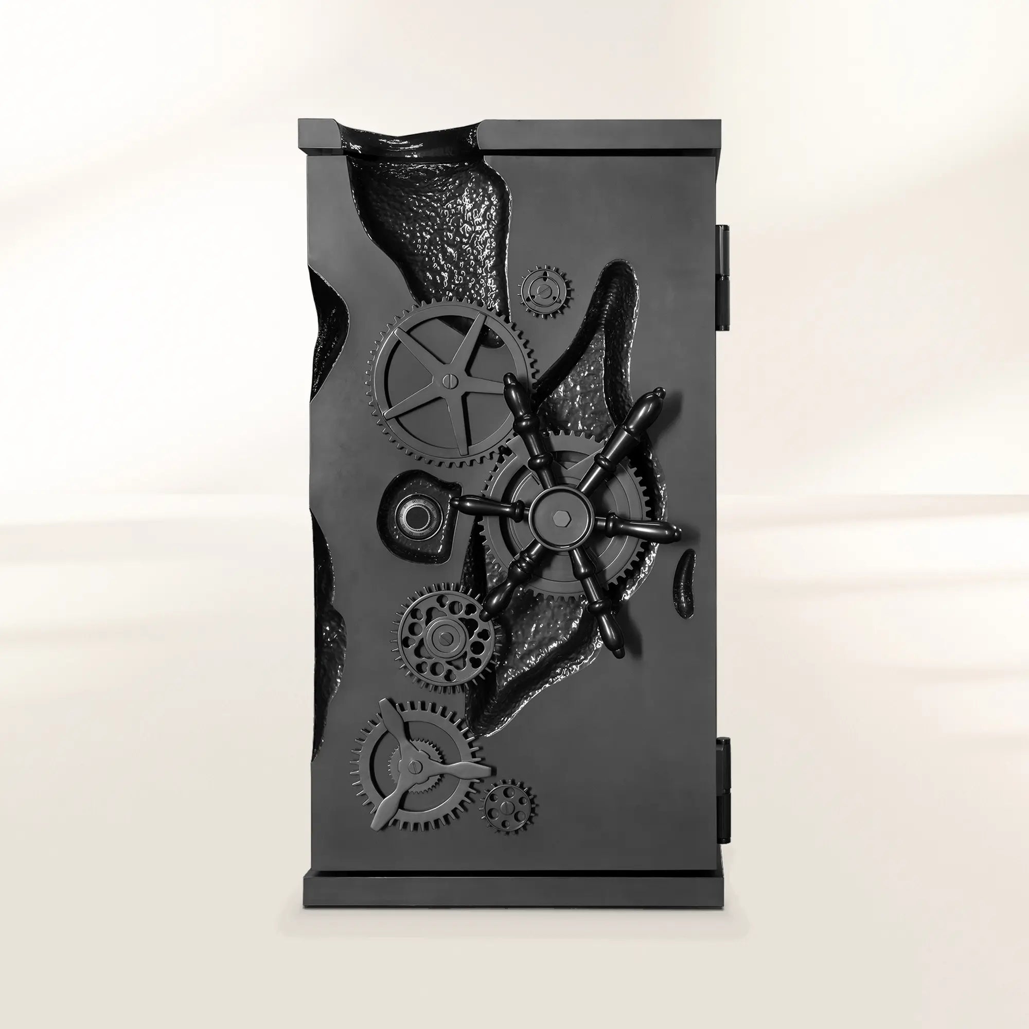 Luxury Collectible Vault Safe with Gold-Plated Finish & Secret Dial Lock System